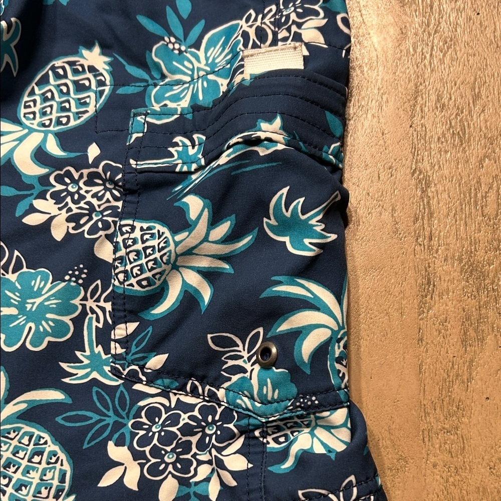 J. Crew Blue and White Pineapple Board Shorts - Picture 4 of 6